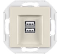 Розетка Aling-Conel PRESTIGE USB-зарядное устройство, двойная 2xUSB А+А 250V/5V 2.1A, механизм, кремовая 60161.9