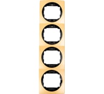 4-местная вертикальная рамка Aling-Conel EON золото с черной вставкой E6714.GE