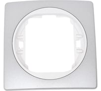 1-местная рамка Aling-Conel EON 80x80 мм, серебряная с белой вставкой E6801.S0