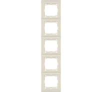 5-местная вертикальная рамка Aling-Conel PRESTIGE кремовая с вставкой 6715.99