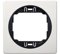 1-местная рамка Aling-Conel EON 80x80 мм, белая с черной вставкой E6801.0E