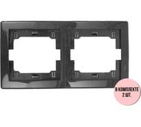 2-местная горизонтальная рамка Aling-Conel PRESTIGE набор 2 шт., графитовая без вставки 6701.2 Н2