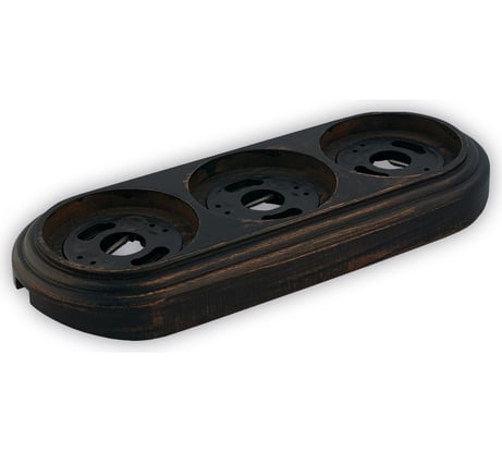 Тройная рамка Retrika, ретро состаренный черный, на бревно RD-03225