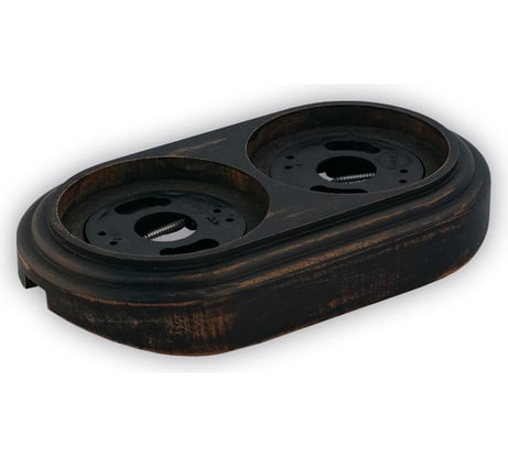 Двойная рамка Retrika, ретро состаренный черный, на бревно RD-02225