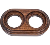 Двойная рамка Retrika, ретро темный дуб, лак, на бревно RD-02223