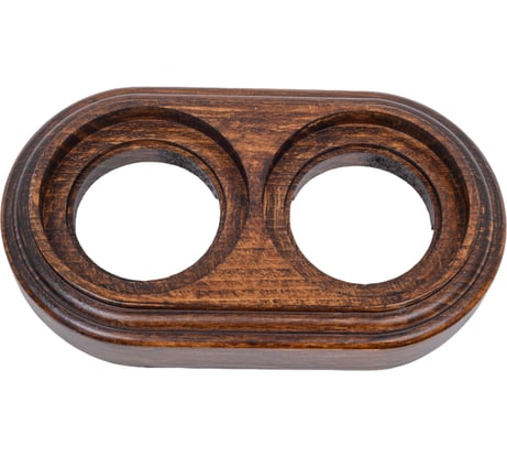 Двойная рамка Retrika, ретро темный дуб, лак, на бревно RD-02223