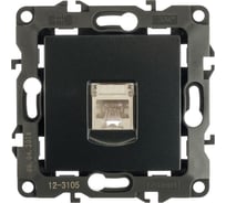 Телефонная розетка ЭРА 12310512 RJ11, IP20, Эра12, графит Б0019342