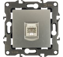 Телефонная розетка ЭРА 12310503 RJ11, IP20, Эра12, алюминий Б0014713