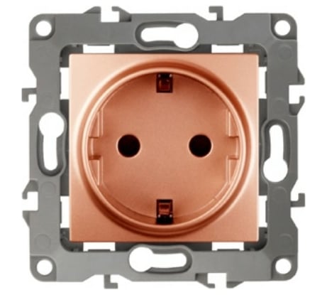 Розетка ЭРА 12210114 2PE Schuko, 16A-250В, IP20, Эра12, медь Б0019321