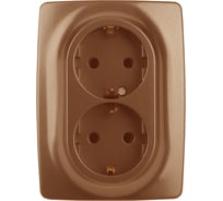 Розетка ЭРА 12210614 2x2PE Schuko,16A-250В, IP20, Эра12, медь Б0031236