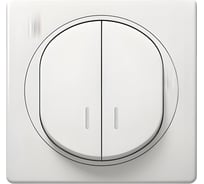 Выключатель Aling-conel EON 2-клавишный с индикацией 10AX 250V белый арт. E626.00