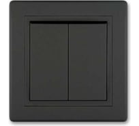 2-клавишный выключатель Aling-conel PRESTIGE 10AX 250V чёрный soft touch арт. 606.E1E1