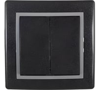 2-клавишный выключатель Aling-conel PRESTIGE 10AX 250V графит-серый-графит арт. 606.212