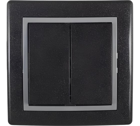 2-клавишный выключатель Aling-conel PRESTIGE 10AX 250V графит-серый-графит арт. 606.212 1