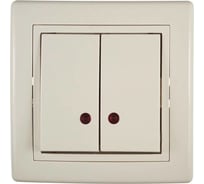 2-клавишный выключатель Aling-conel PRESTIGE с индикацией 10AX 250V кремовый арт. 626.99