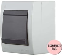 Выключатель Aling-conel POWER набор 2 шт. 1-клавишный однополюсный накладной IP44 10AX 250V серый-графитовый арт. 251.1A Н2