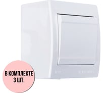 Выключатель Aling-conel POWER набор 3 шт. 1-клавишный однополюсный накладной IP44 10AX 250V белый арт. 251.00 Н3