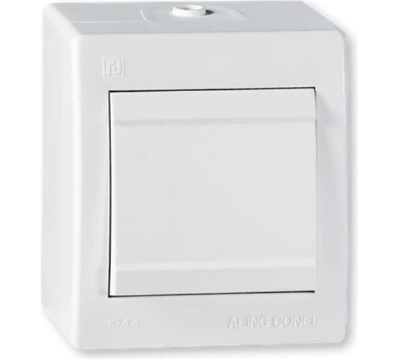 Выключатель Aling-conel POWER набор 5 шт. 1-клавишный однополюсный накладной IP44 10AX 250V белый арт. 251.00 Н5