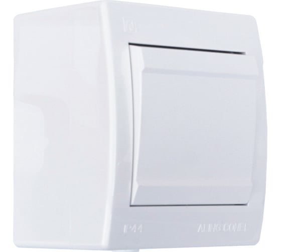 Выключатель Aling-conel POWER набор 5 шт. 1-клавишный однополюсный накладной IP44 10AX 250V белый арт. 251.00 Н5