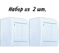 Выключатель Aling-conel POWER набор 2 шт. 2-клавишный накладной IP44 10AX 250V белый арт. 252.00 Н2