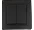 Выключатель Aling-conel PRESTIGE набор 2 шт. 2-клавишный 10AX 250V чёрный soft touch арт. 606.E1E1 Н2 3