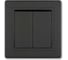 Выключатель Aling-conel PRESTIGE набор 2 шт. 2-клавишный 10AX 250V чёрный soft touch арт. 606.E1E1 Н2 7