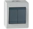 Выключатель Aling-conel POWER набор 2 шт. 2-клавишный накладной IP44 10AX 250V серый-графитовый арт. 252.1A Н2 3