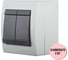 Выключатель Aling-conel POWER набор 2 шт. 2-клавишный накладной IP44 10AX 250V серый-графитовый арт. 252.1A Н2 1