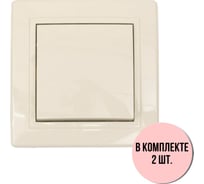 Выключатель Aling-conel PRESTIGE набор 2 шт. 1-клавишный однополюсный 10AX 250V кремовый арт. 605.99 Н2