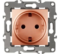 Розетка ЭРА 12200114 2PE, Schuko, 16A, 250В, IP20, без монтажных лапок, Эра 12, медь Б0019309