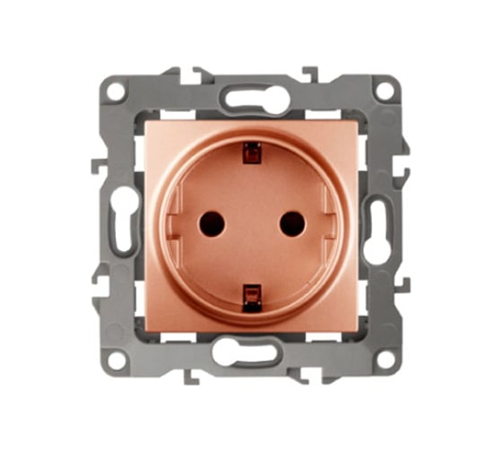 Розетка ЭРА 12200114 2PE, Schuko, 16A, 250В, IP20, без монтажных лапок, Эра 12, медь Б0019309 1