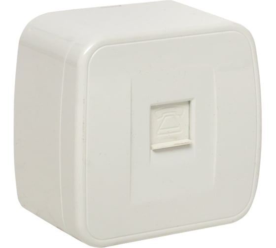 Розетка EKF Phone Минск, 1-местная, ОП, белая, Basic EGT01-034-10