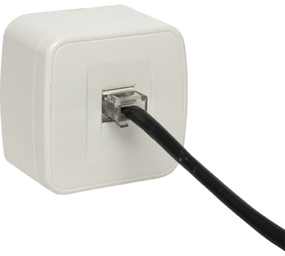 Розетка EKF Phone Минск, 1-местная, ОП, белая, Basic EGT01-034-10