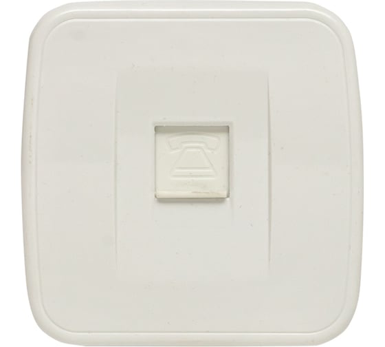 Розетка EKF Phone Минск, 1-местная, ОП, белая, Basic EGT01-034-10