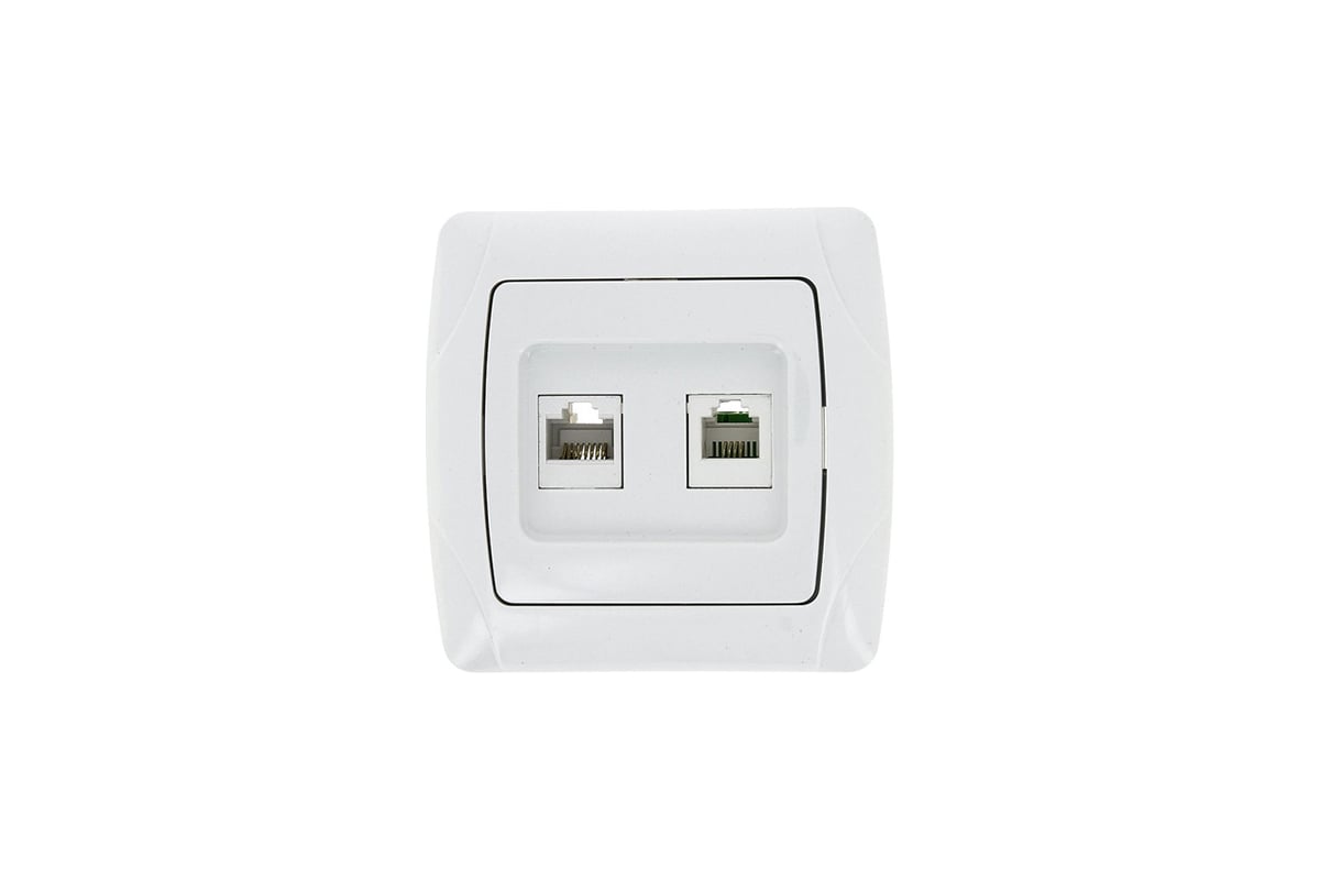 Розетка EKF Мадрид, RJ45+Phone, белая EIK01-135-10 - выгодная цена ...