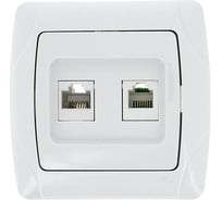 Розетка EKF Мадрид, RJ45+Phone, белая EIK01-135-10