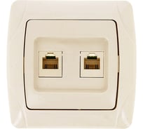 Розетка EKF Мадрид, RJ45+Phone, бежевая EIK01-135-20