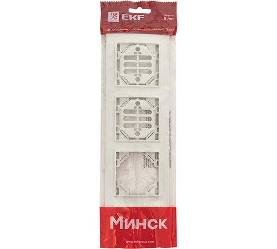 Горизонтальная рамка EKF Минск, 4-местная, белая Basic ERM-G-304-10
