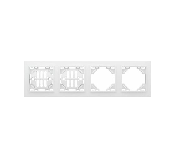 Горизонтальная рамка EKF Минск 4-местная белая Basic SQERM-G-304-10