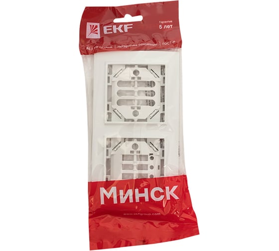 Горизонтальная рамка EKF Минск 2-местная белая Basic ERM-G-302-10