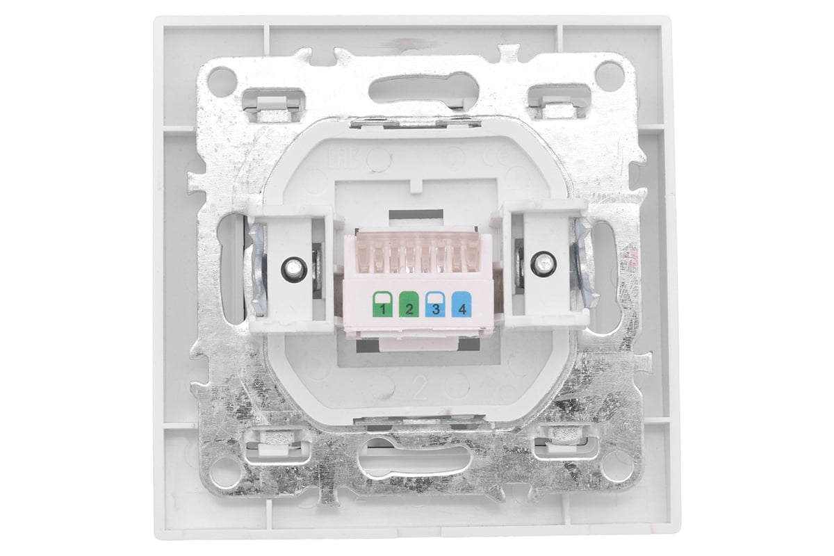 Розетка EKF Минск RJ-45 1-местная СП белая Basic ERK01-035-10 - выгодная  цена, отзывы, характеристики, фото - купить в Москве и РФ