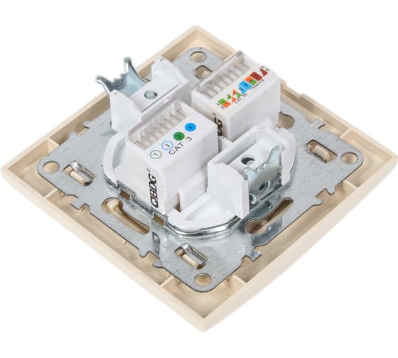 Розетка EKF Минск RJ-45+Phone СП бежевый ERK00-135-20