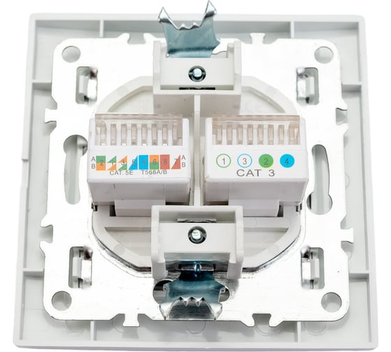 Розетка EKF Минск RJ-45+Phone СП белая  ERK00-135-10