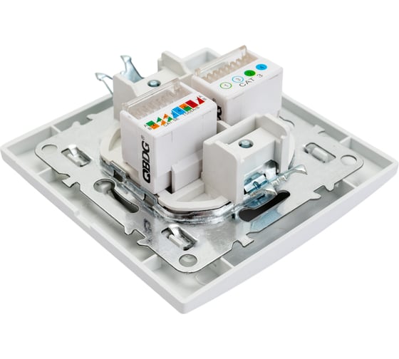 Розетка EKF Минск RJ-45+Phone СП белая  ERK00-135-10