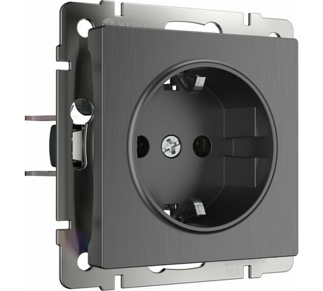 Розетка WERKEL с заземлением графит рифленый W1171004 a050761