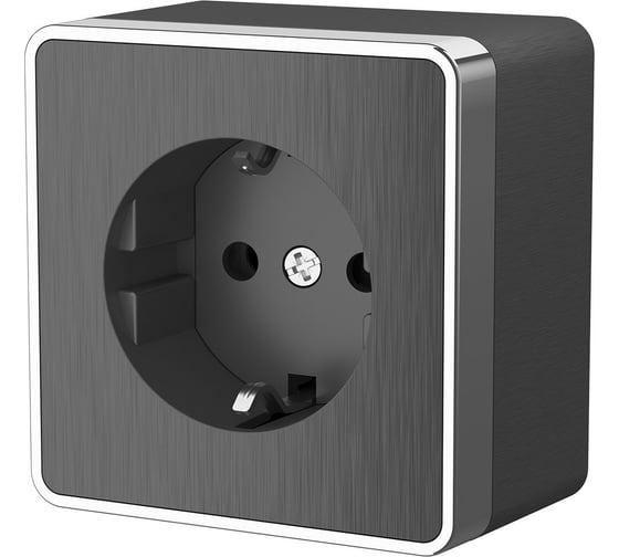 Розетка с заземлением WERKEL W5071004 Gallant графит рифленый a051339