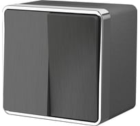 Выключатель WERKEL W5020204 двухклавишный влагозащищенный Gallant графит рифленый a051336