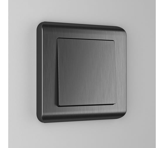 Одноклавишный выключатель WERKEL проходной, графит, рифленый W1112004 a050751