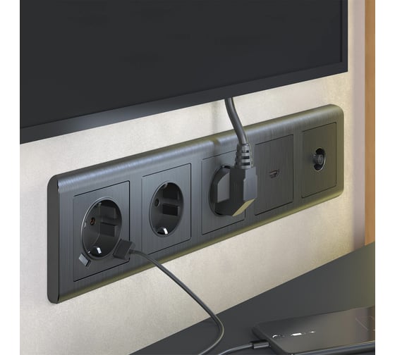 Накладка WERKEL для розетки HDMI графит рифленый W1196004 a050744