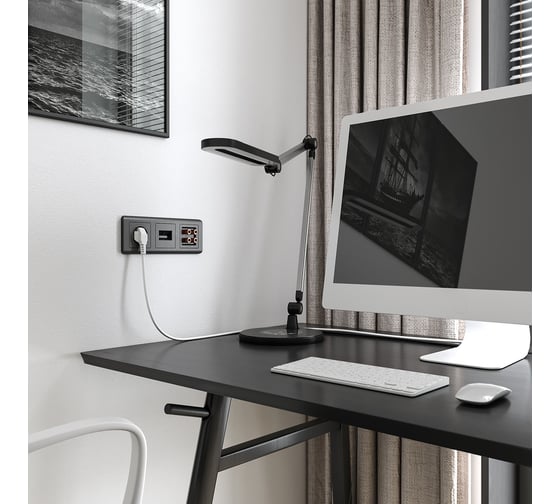 Акустическая розетка Werkel W1185004 графит рифленый a050752